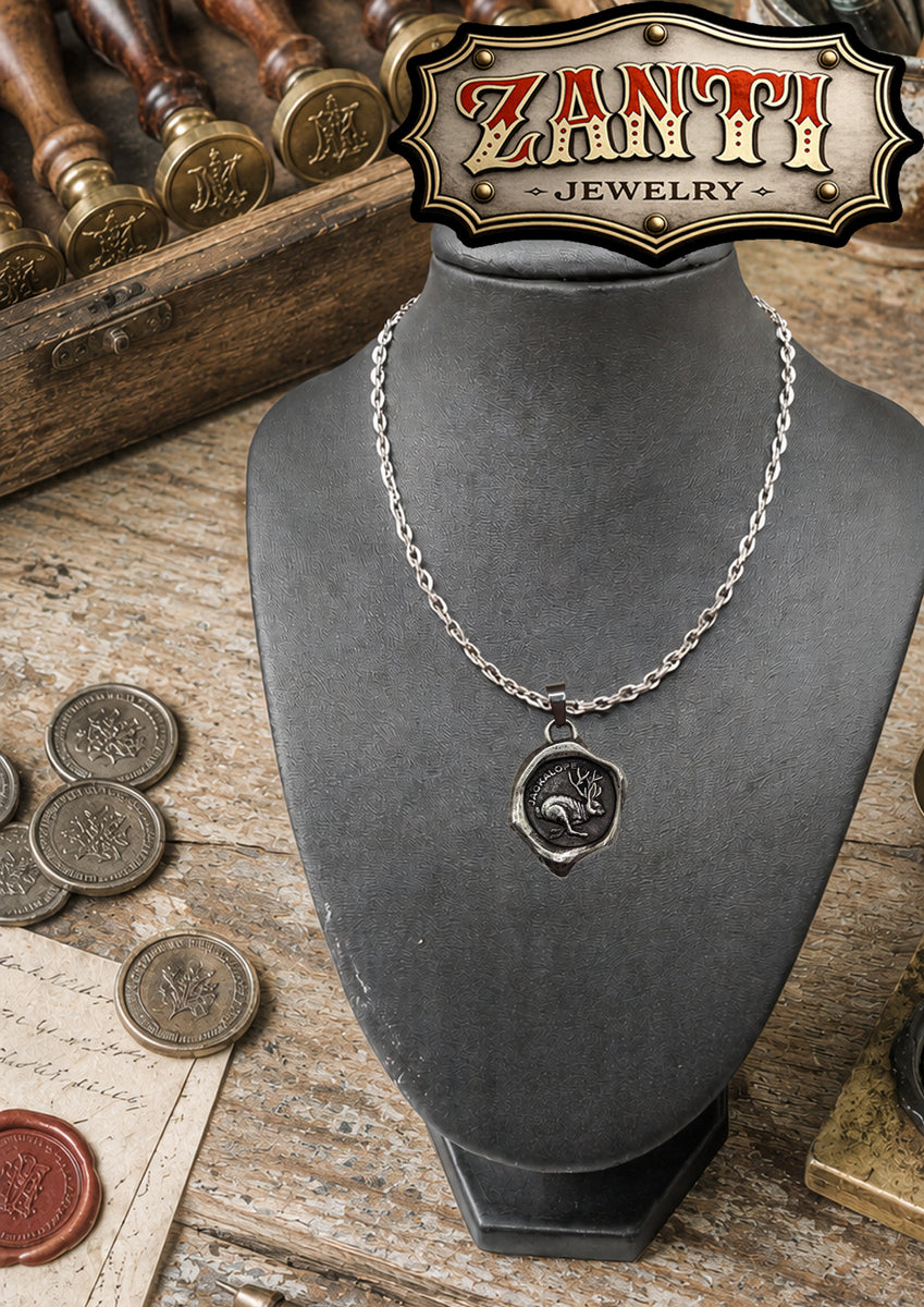Jackalope wax seal necklace – Zanti Jewelry