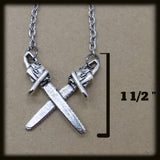 Crossed Chainsaws Necklace
