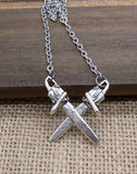 Crossed Chainsaws Necklace