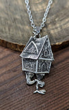 Baba Yaga house sided necklace