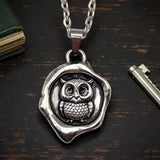 Wax seal Owl necklace