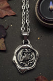 Wax seal Witchy Owl necklace