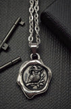 Wax seal Witchy Owl necklace