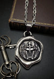 Wax seal Frog Skeleton necklace