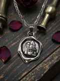 Wax Seal Psycho House necklace