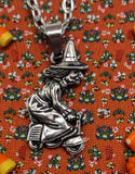 Halloween Witch on a Scooter necklace
