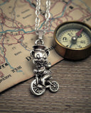 Bear On a Bike Necklace