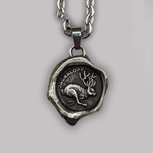 Jackalope wax seal necklace