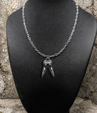 Twin Raven Skull necklace