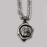 Wax Seal Psycho House necklace