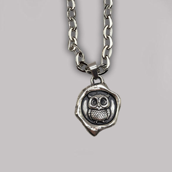 Wax seal Owl necklace – Zanti Jewelry