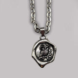 Wax seal Witchy Owl necklace