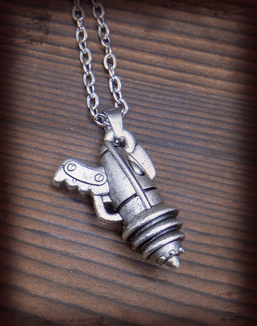 Ray Gun good Sterling Silver Pendant