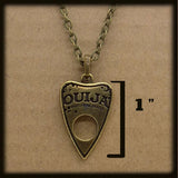 Ouija Planchette Necklace Small Brass